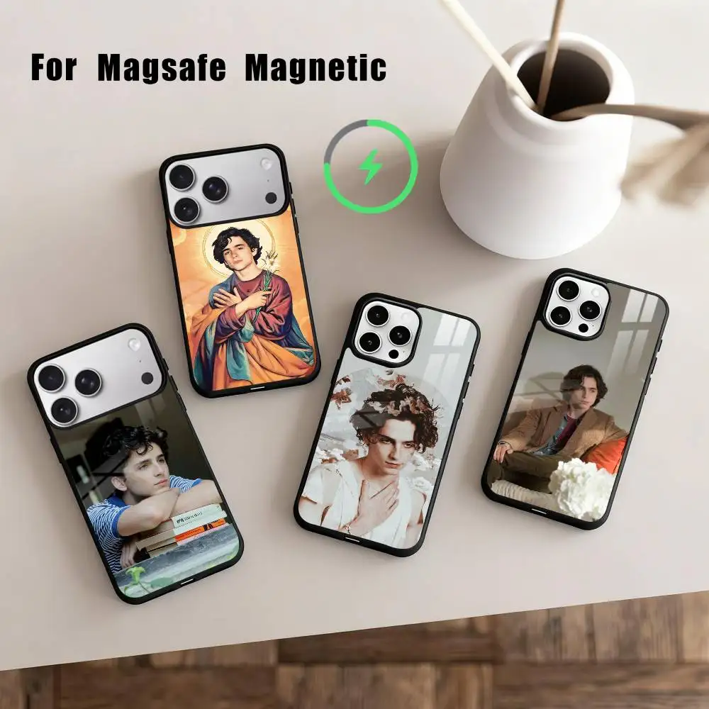 

Young Hero T-Timothee C-Chalamet Phone Case For iPhone17,16,15,14,13,12,11 Plus,Pro Max Magnetic For Magsafe Wireless Charging