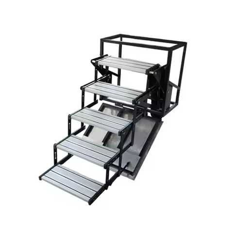 2025 Aluminum Alloy RV Motorhome Caravan Camper Trailer Five Folding Manual Step With Load Capacity 200kg