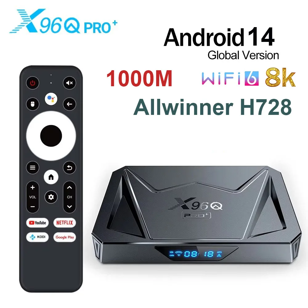 Newest X96Q PRO+ Android 14 TV Box 4GB 32GB Allwinner H728 Quad Core 8K HD 1000M LAN Wifi6 X96Q Pro Plus Set Top Box 2GB 16GB