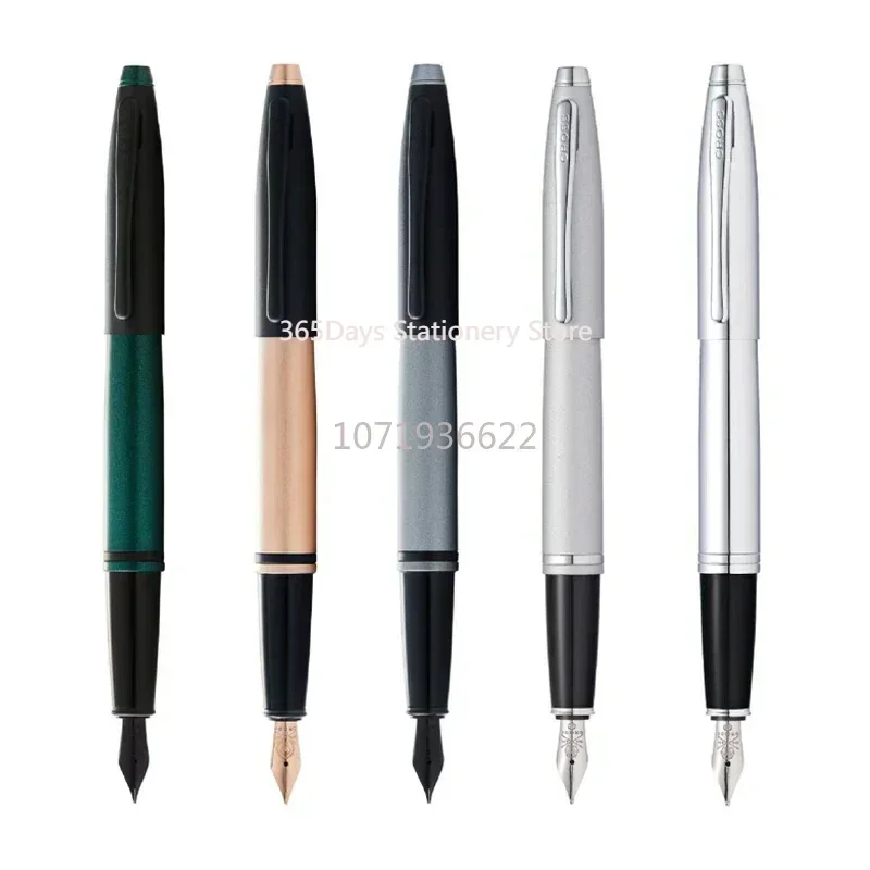 

US Cross CALAIS Smooth Metal Fountain Pen Business Signature Pen 0.6-0.7mm Writing For Students Stationery Gift With Box