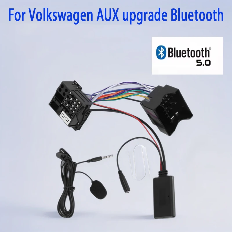 Bluetooth 5.0 Musik-Audio-Adapter, Mikrofonkabel für Volkswagen Passat Touareg Touran Golf Polo Jetta Skoda – Detail 1