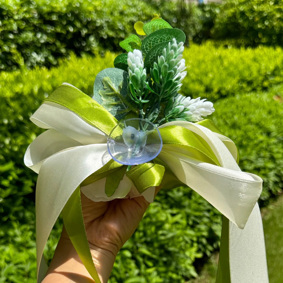 Carro de casamento flor placa fita arcos maçaneta da porta ornamento suprimentos festa eventos acessórios (v ventosa)