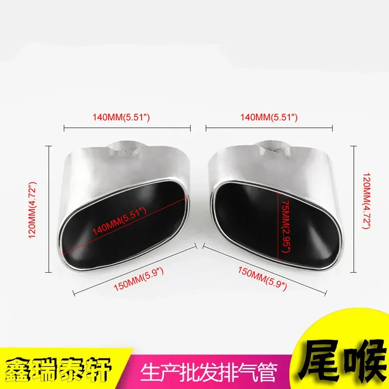 Mufflers Pair Chrome Exhaust Dual Tail Pipe Muffler Tip Stainless Steel For BMW X5 E53 E70 2000 2001 2002 2003 2004 2005-2013