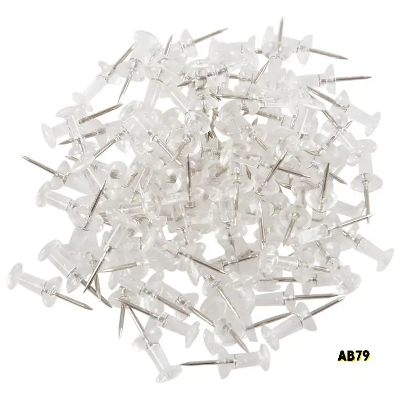 300 шт., канцелярская кнопка для большого пальца, прозрачный цвет, 3/8 дюйма, пробковая доска для рисования, офисная канцелярская кнопка