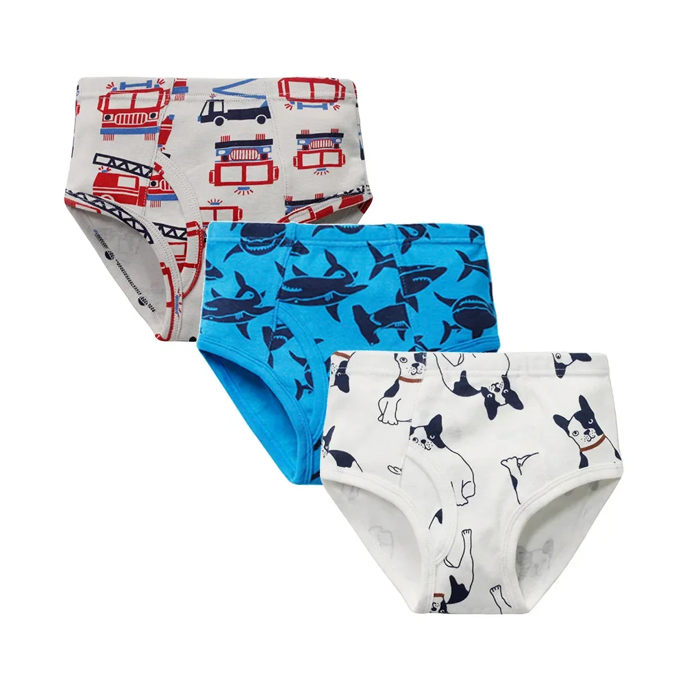 3pcs Per Pack Boys Dinosaur Panties Cotton Student Underpant Teen Briefs Shorts Underwear for Puberty Boys Teenages KF303