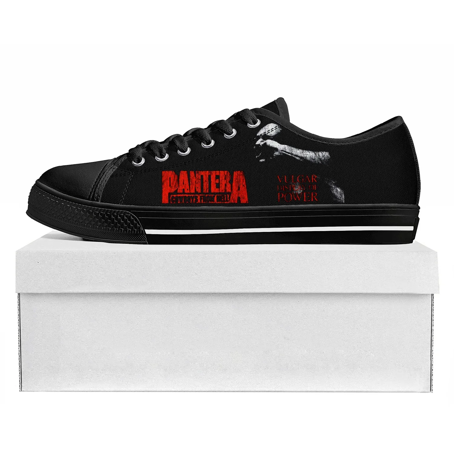 Pantera Metal Band Pop Low Top Zapatillas de deporte de alta calidad para hombre, mujer, adolescente, zapatillas de lona, zapatos casuales para parejas, zapato personalizado