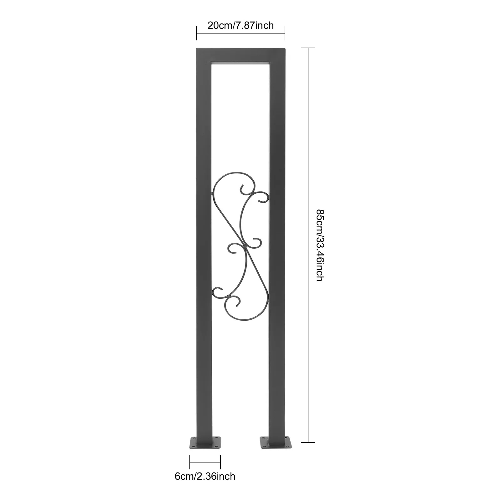 2 قطعة 85*20 سنتيمتر القضبان اليدوية الكربون الصلب درج شنت الصناعية المطاوع درج درابزين داخلي ل حديقة الشرفة علوي الممر #2