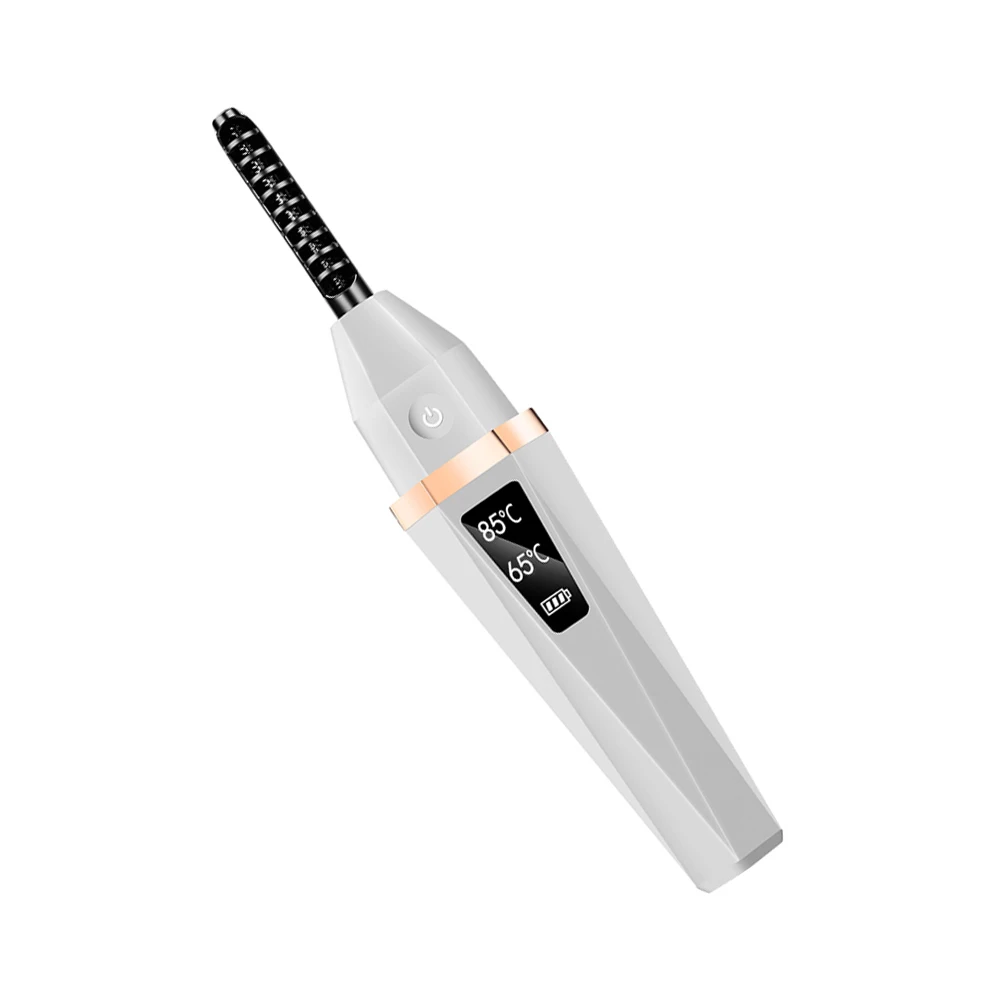 Elektryczna zalotka do rzęs, podgrzewana, biała, przenośna, podróżna, lekka, kompaktowa, do podkręcania rzęs, narzędzie do makijażu, prezent.