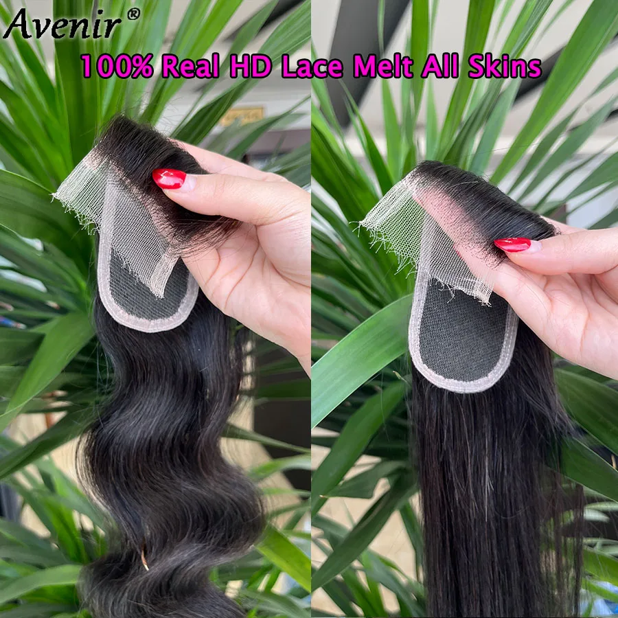 Avenir 100% Real HD Cierre de encaje 2x6 separación profunda HD encaje cierres de cabello humano liso y cuerpo onda HD Cierre de encaje solamente
