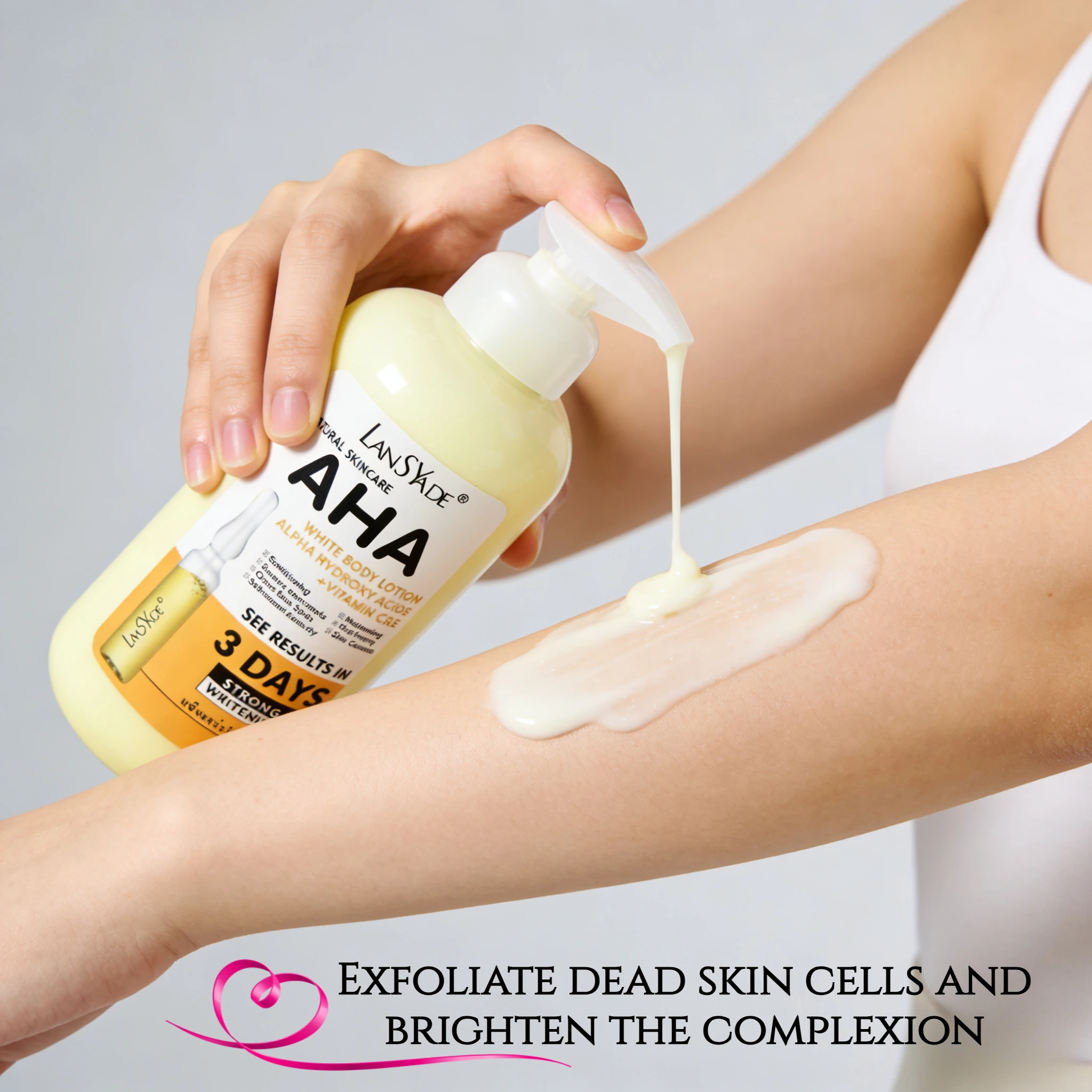 AHA Fruit Acid Hydroxy Acids Vitamin C&E Body Cream 500ml Hydrating Lighter Body Lotion Skin Care Remove Deep Nourishment