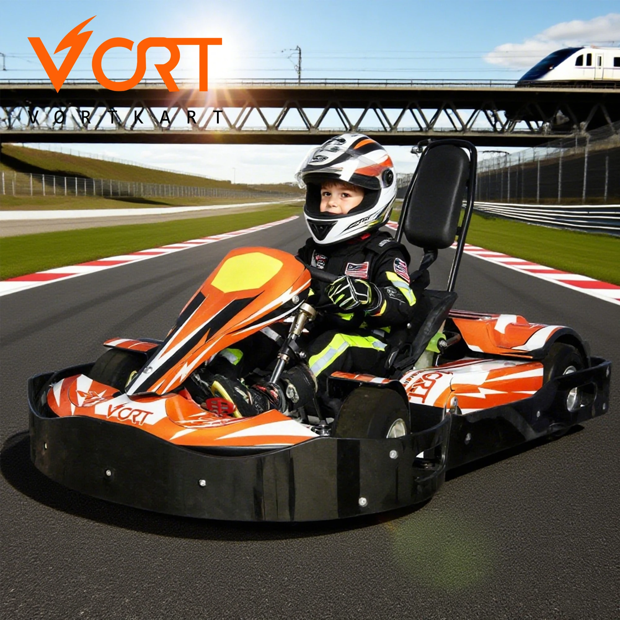 RACING Low Maintenance Durable Gaso line Powered 4 Stroke 40km/h Kids Go Kart for Indoor/Outdoor Use
