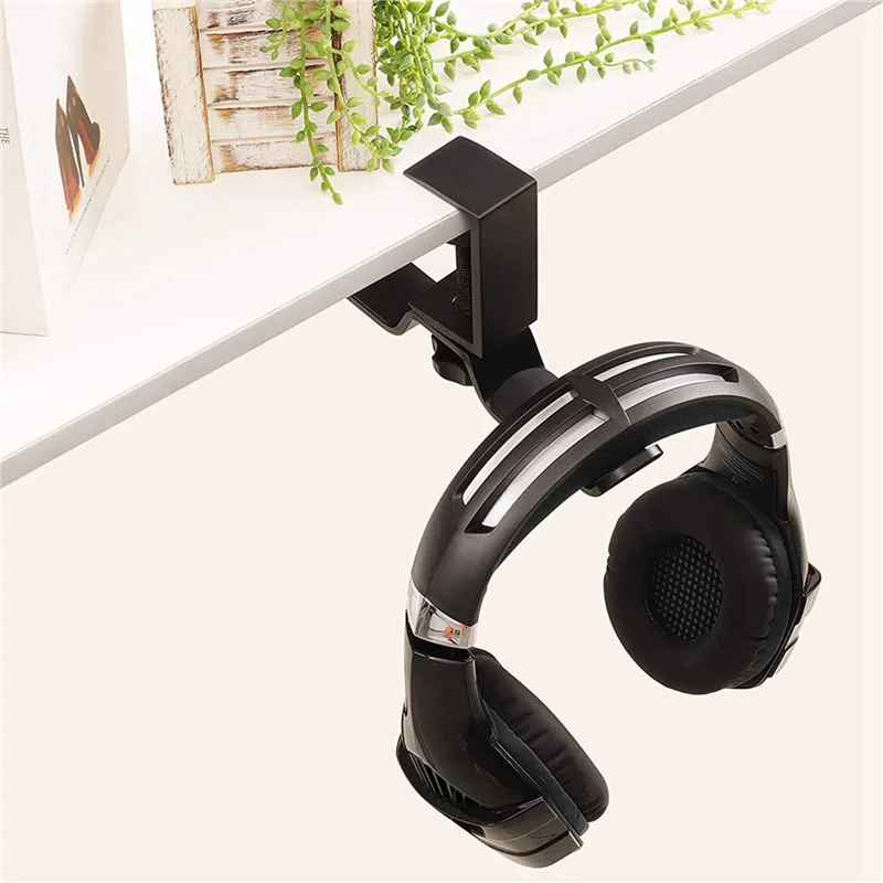 ABGI-2X Supporto per cuffie doppio sotto la scrivania, Gancio per cuffie da scrivania universale per giochi per PC, rotazione a 360 gradi, supporto per auricolari