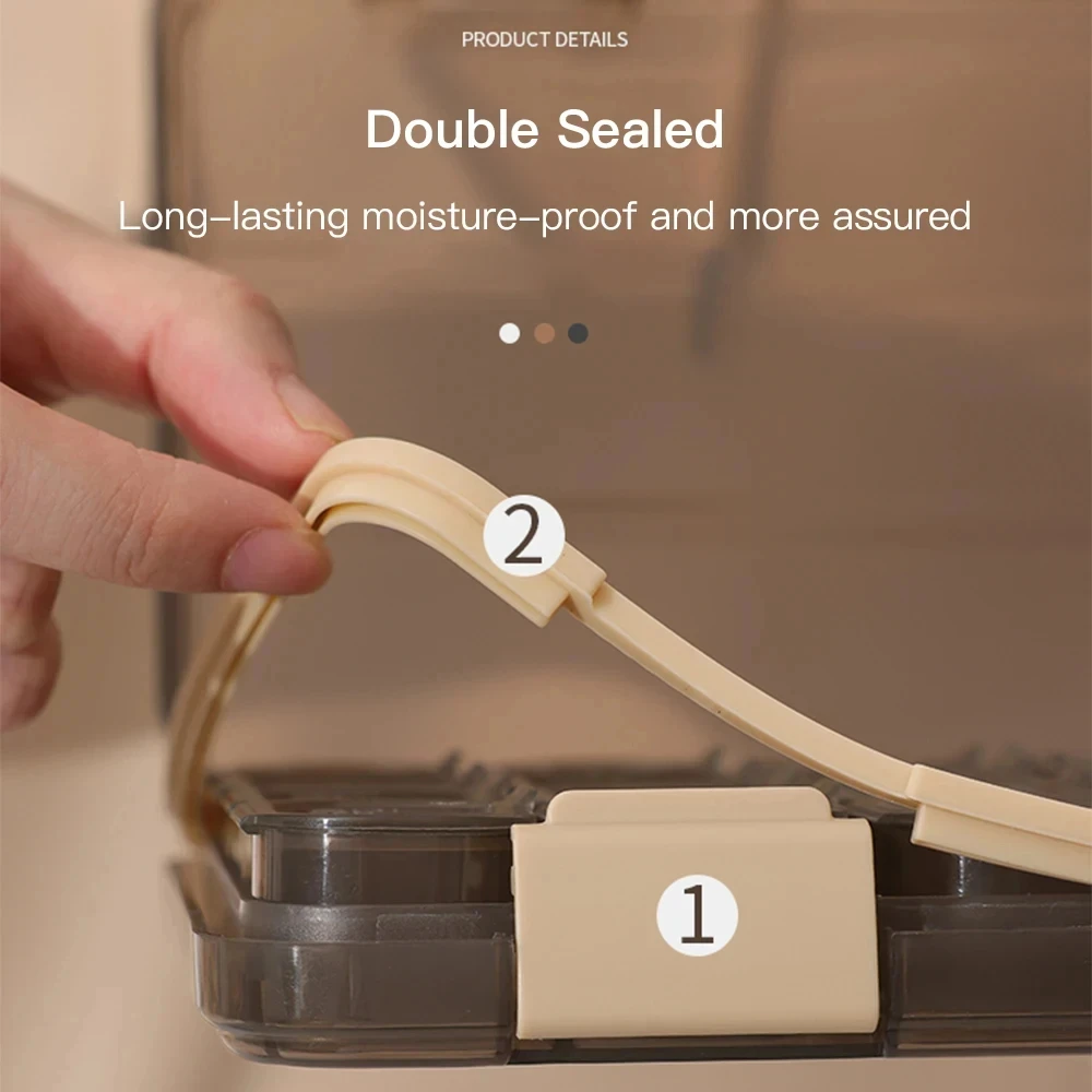 منظم صندوق حبوب منع الحمل الأسبوعي ، 3 أقسام قابلة للإزالة ، مريحة للحمل ، ترتيب معقول لصحة الدواء ، تخطيط التغذية #3