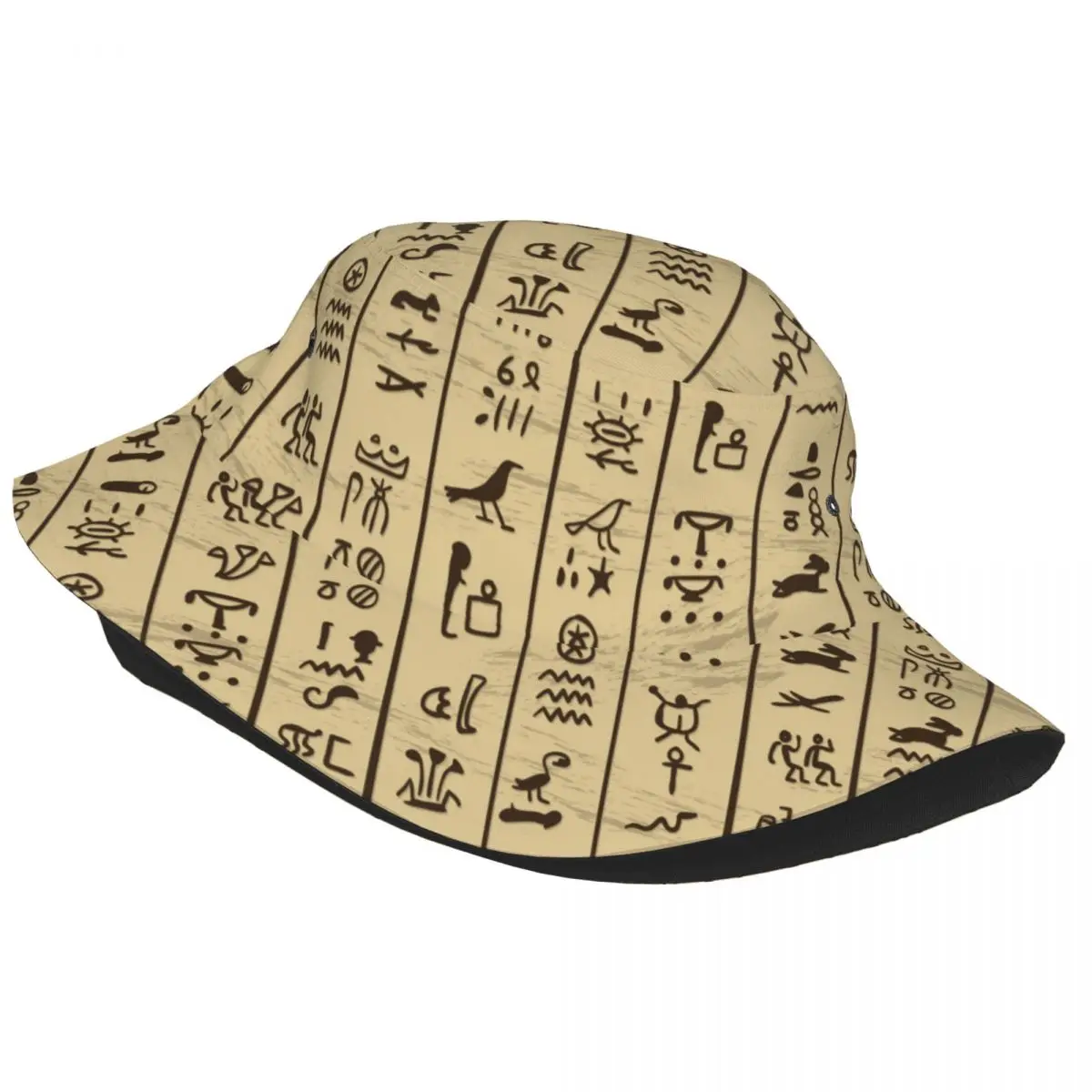 Ancient Egyptian Hieroglyphs Bucket Hat Fisherman Foldable Women Men Sunscreen Shade Cap