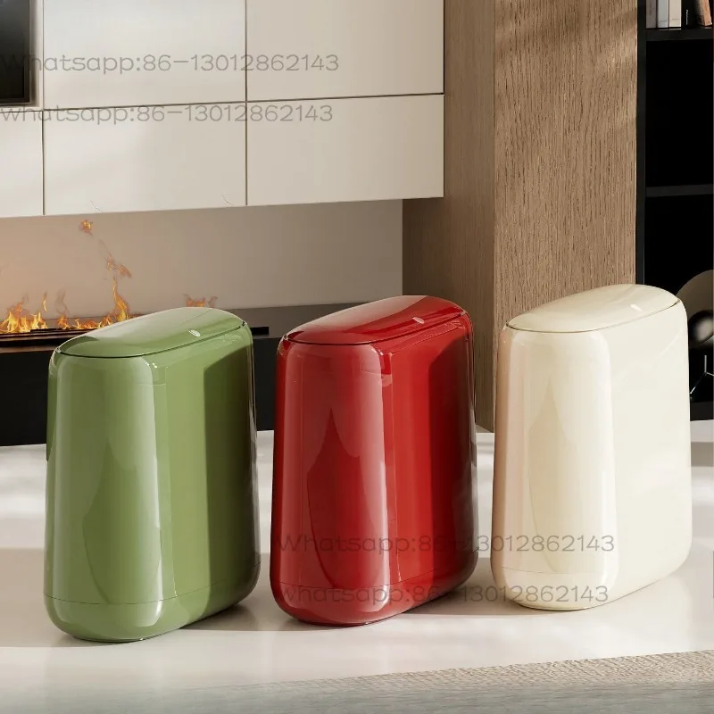 Goose egg crevice toilet trash can toilet special household narrow slit paper basket press type