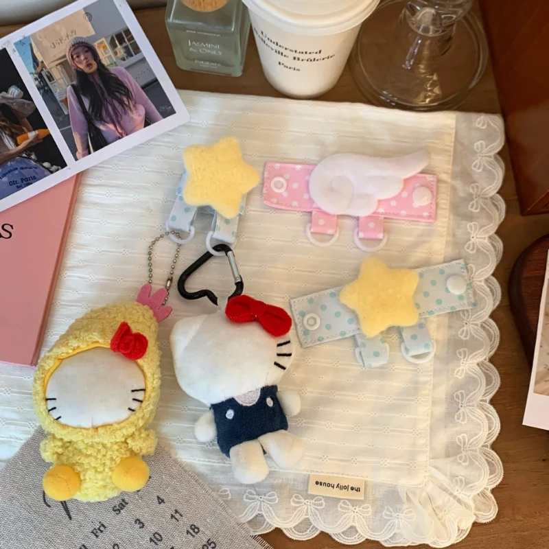 Sweet Angel Wings Star Love Plush Pendant Diy Bag Accessories For Students Y2k Cute Mini Keychain Creative Handmade Gifts