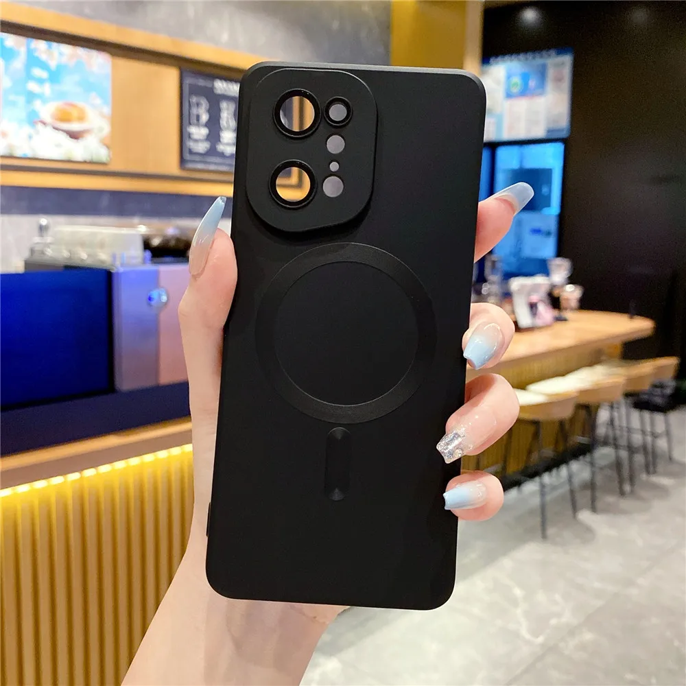 For Magsafe Magnetic Wireless Charging Case For OPPO Find X5 Pro X5Pro Matte Soft TPU Silicone Cover