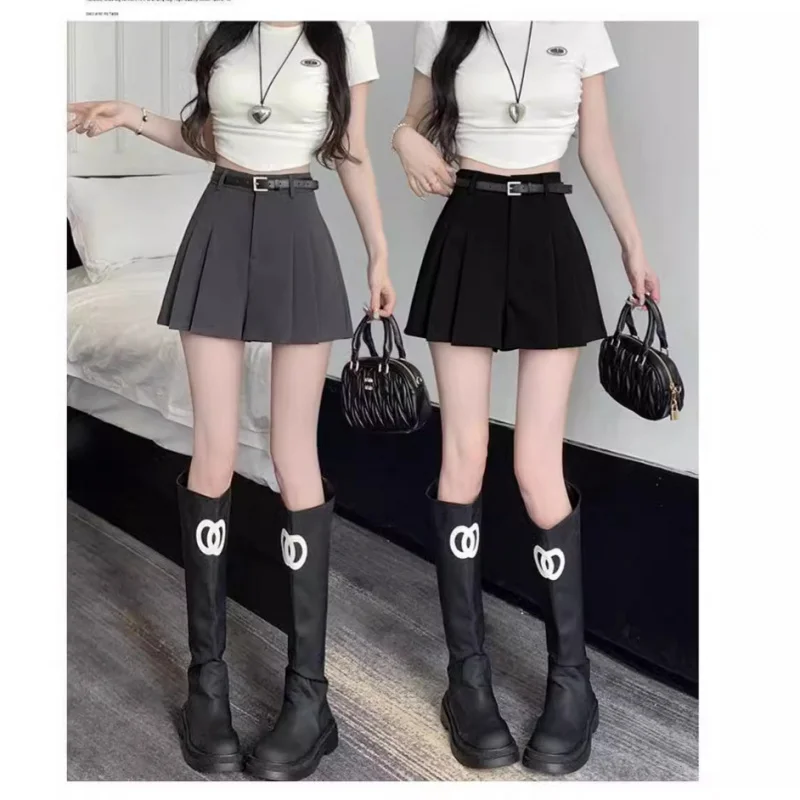 

Unique Women's Suit Skirt Pants2024Spring Summer New Loose High Waist PleatedAFlattering Wide-Leg Casual Skirt Pants