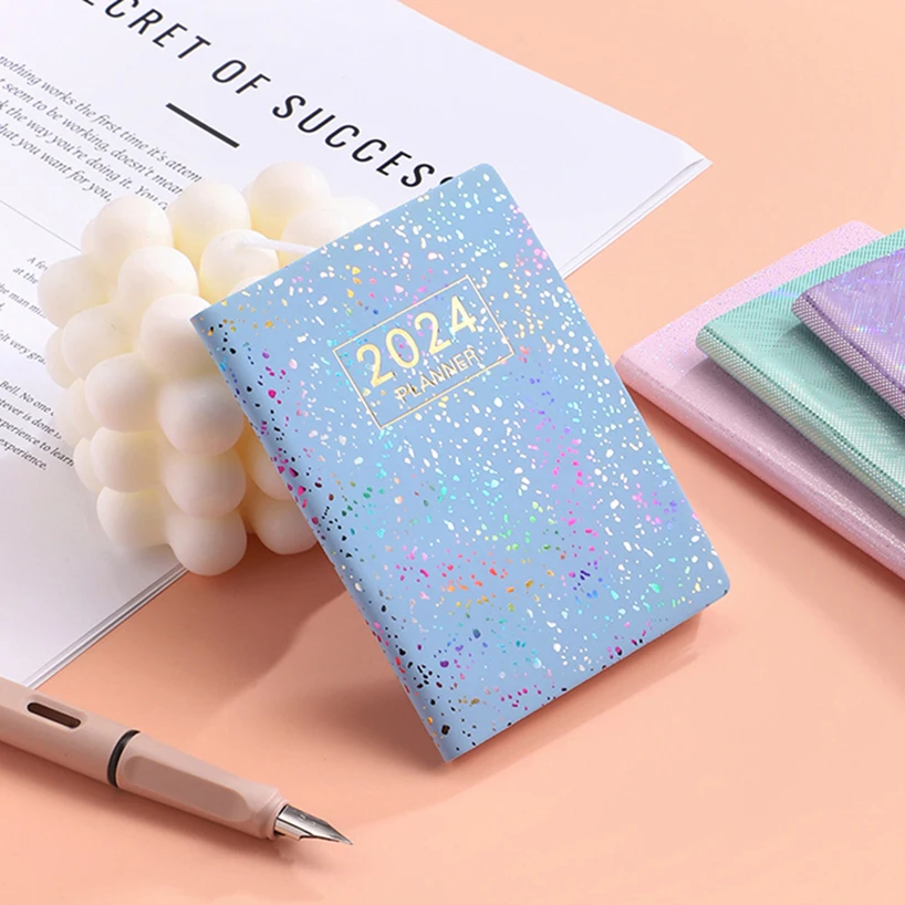 Mini Notebook Planner Agenda 2024 Caderno To Do List Journal Laser Notebooks Diary Weekly Planner Libretas Stationery Note Book
