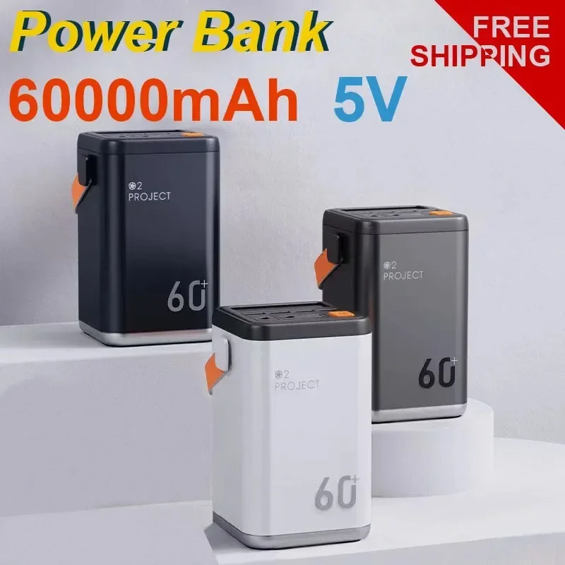 Fast Charging 60000mAh Power Bank External Backup Battery for Laptop, iPhone, Samsung rechargeable battery  18650 battery