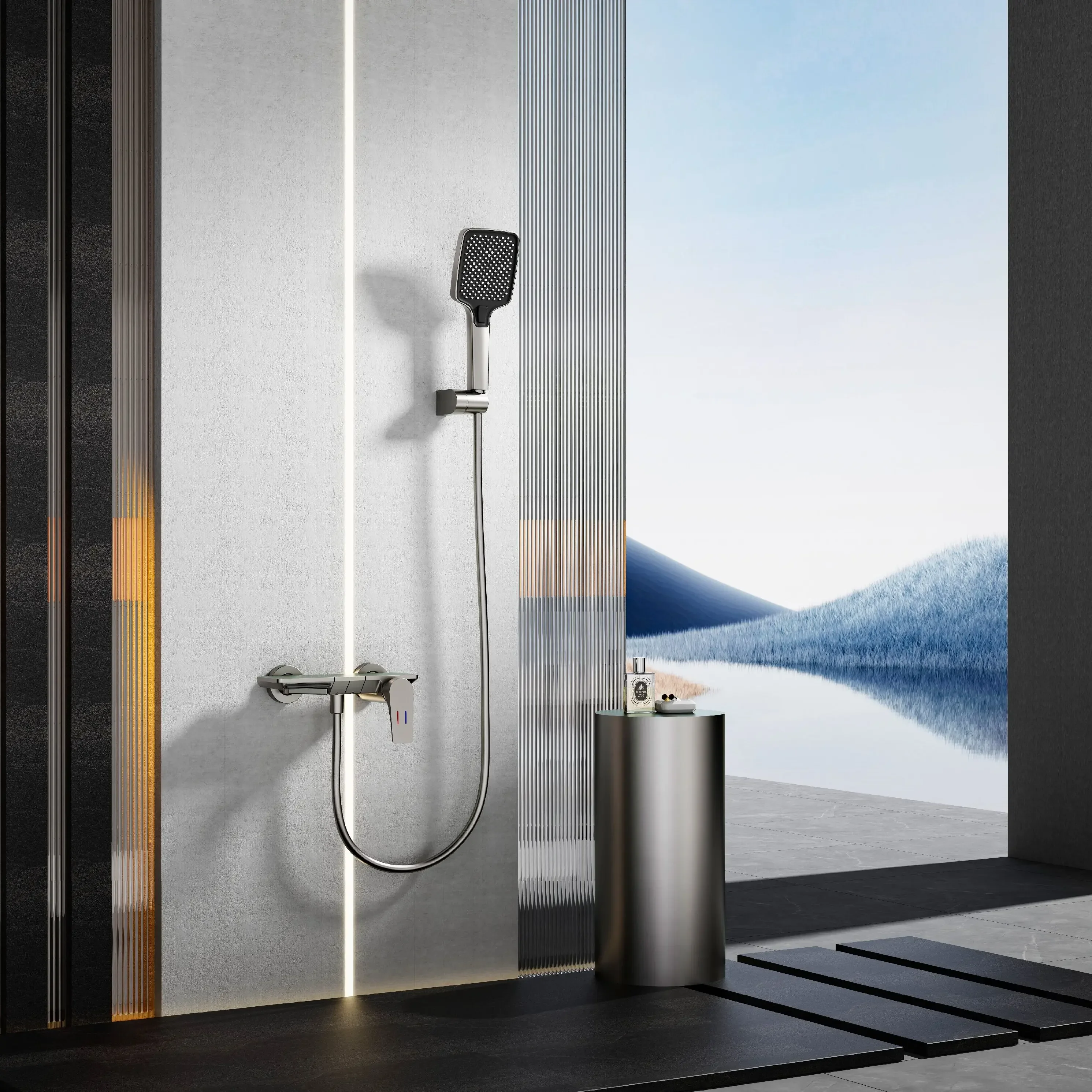 YYHC-2024 New Arrival Smart Indoor Complete Shower System Wall Mounted Rain Bathtub Shower System Set Thermostatic Faucets