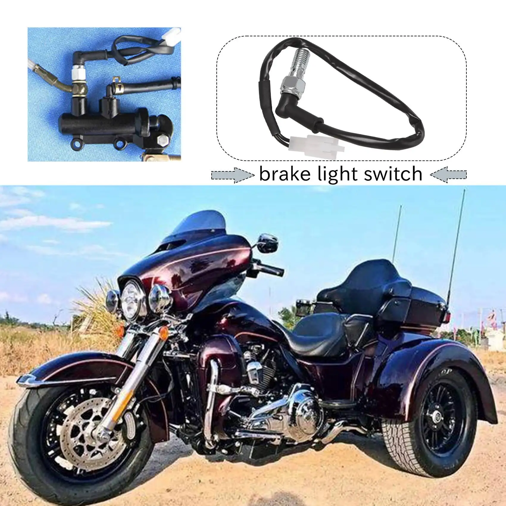 A13Z-Universal Motorcycle Hydraulic Brake Pressure Rear Light Switch Hollow Bolt Accessories