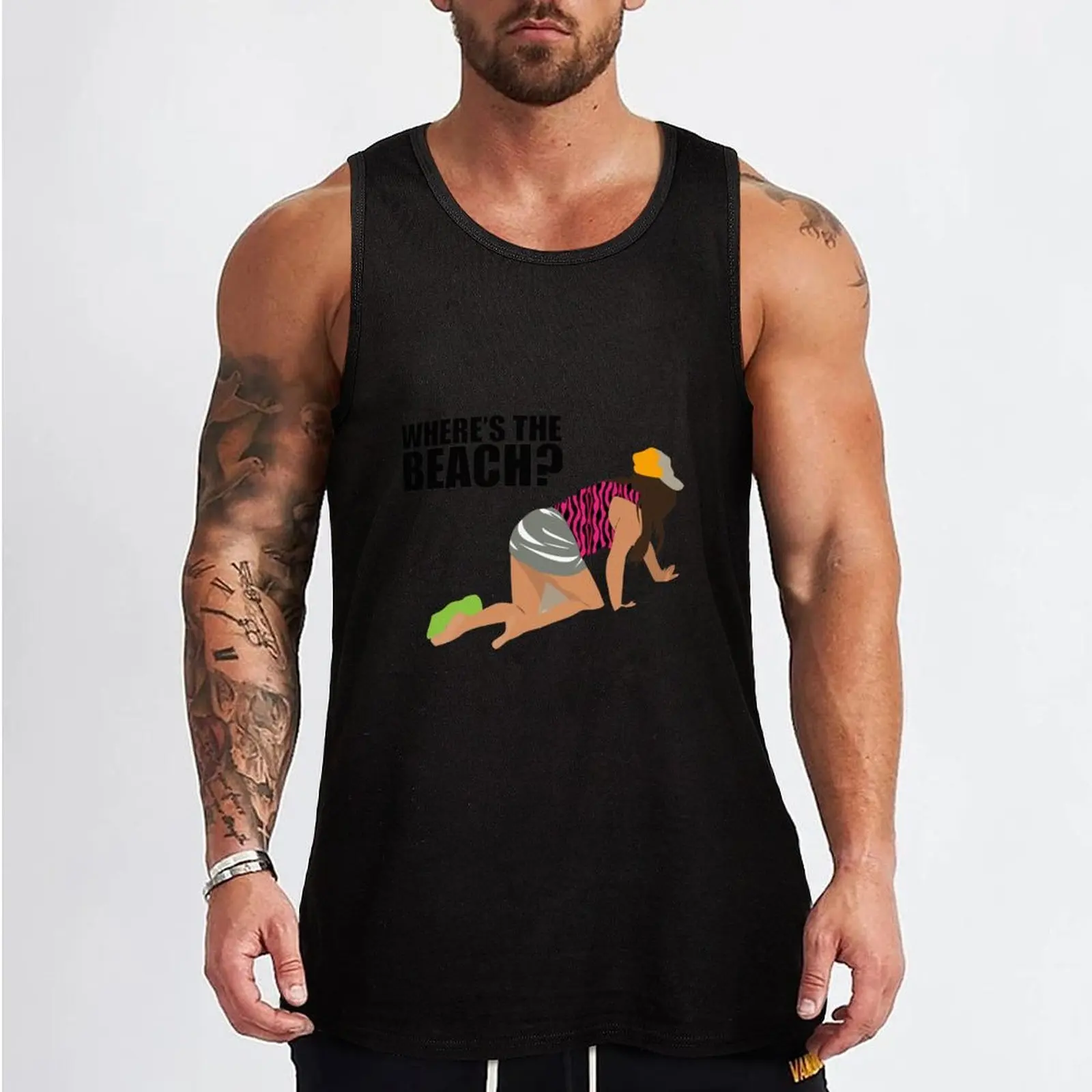 Snooki Where's the Beach? Tank Top sleeveless shirts men clothing t-shirt gym man