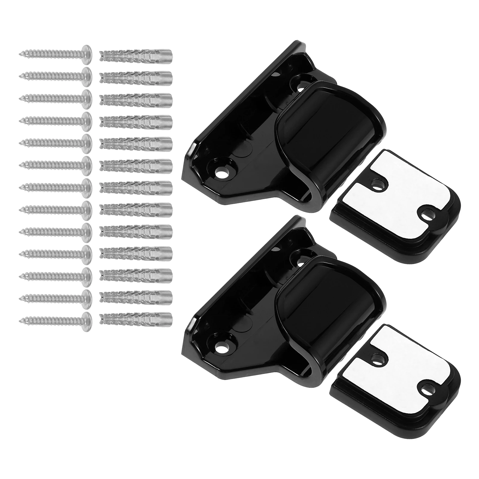 

1Set Child Safety Gate Kit Black Retractable Baby Stair Gate Replacement Parts Full Wall Mount Hardware Brackets Anchors Screws