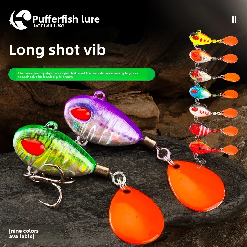 New Spoon Spinner Bait Sinking Wobblers Baits Metal Jig VIB Baits Rotating Sequin Tail Lures Far Casting Fishing Lures Sea Bass