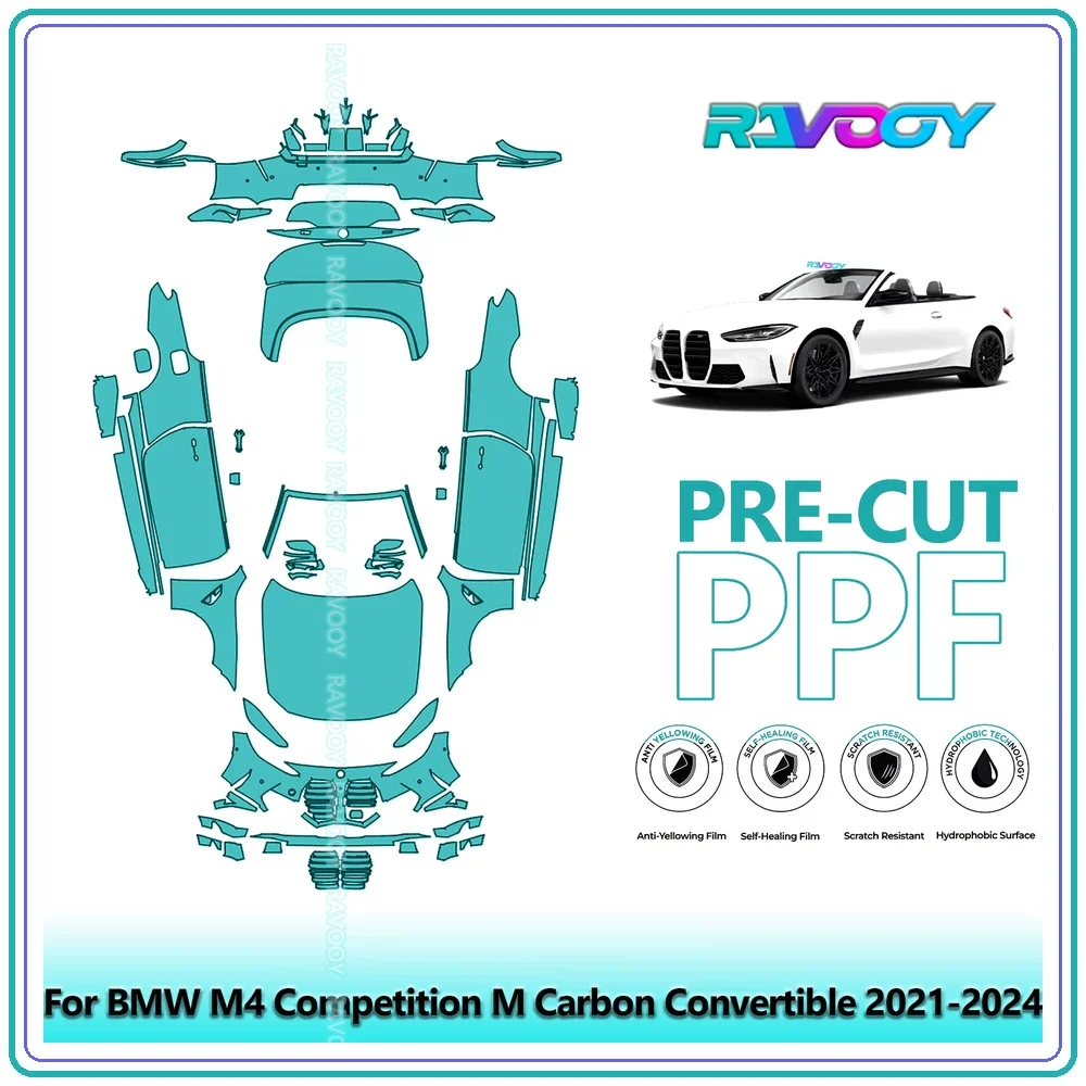 For BMW M4 Competition M Carbon Convertible 2021-2024 Precut TPU PPF Full Body Kit Clear Bra Stone Guard EU UK