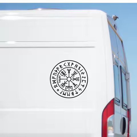 Vegvisir Compass Sticker Large Caravan Motorhome Stickers RV Truck Nordic Viking Compass Decal Horsebox Car Van Camping Decals