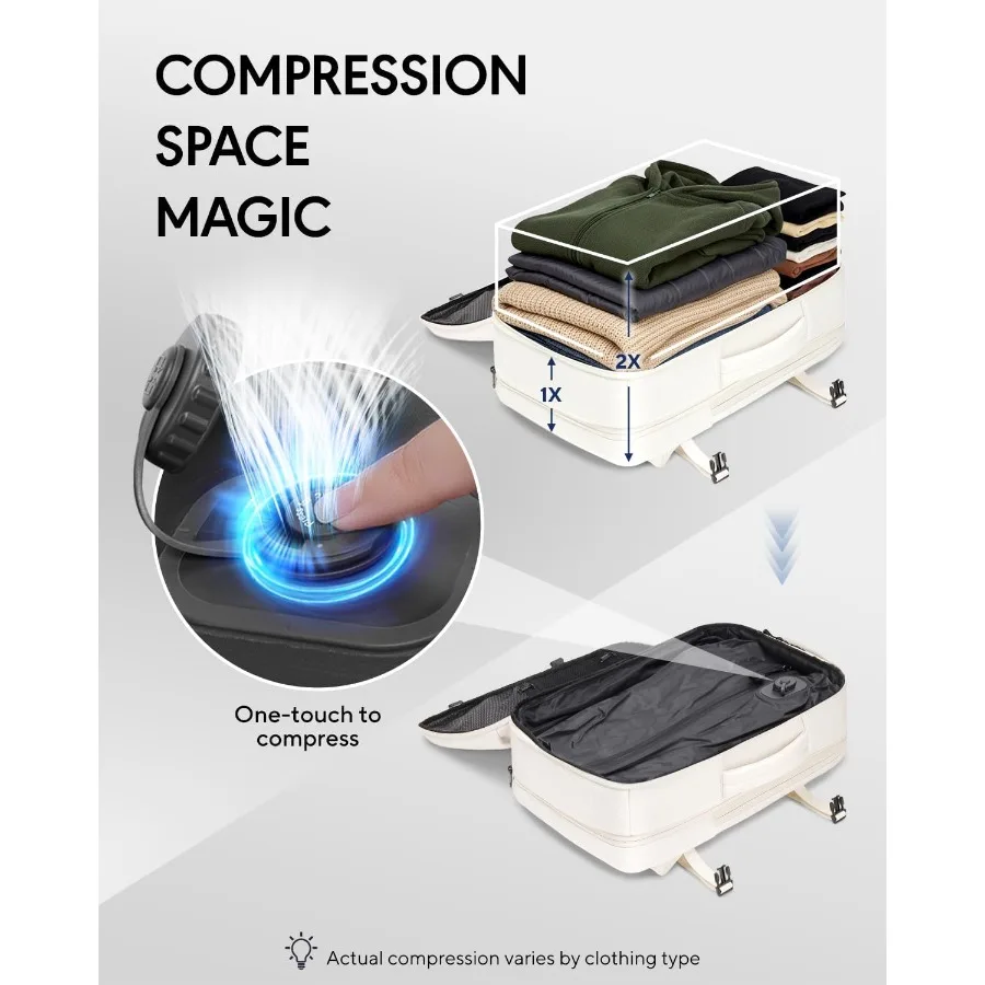 Dinictis فراغ ختم حقيبة السفر 60L المدمج في مضخة حقيبة ظهر قابلة للتوسيع مع ضغط فراغ يناسب 17 بوصة محمول المياه إعادة #3