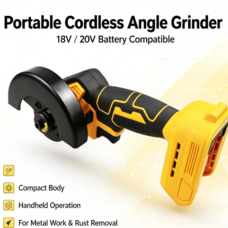 Mini Cordless Angle Grinder 4 Inch Portable Grinding Polishing Cutting Machine For Metal Rust Removal DIY Repair Power Tool