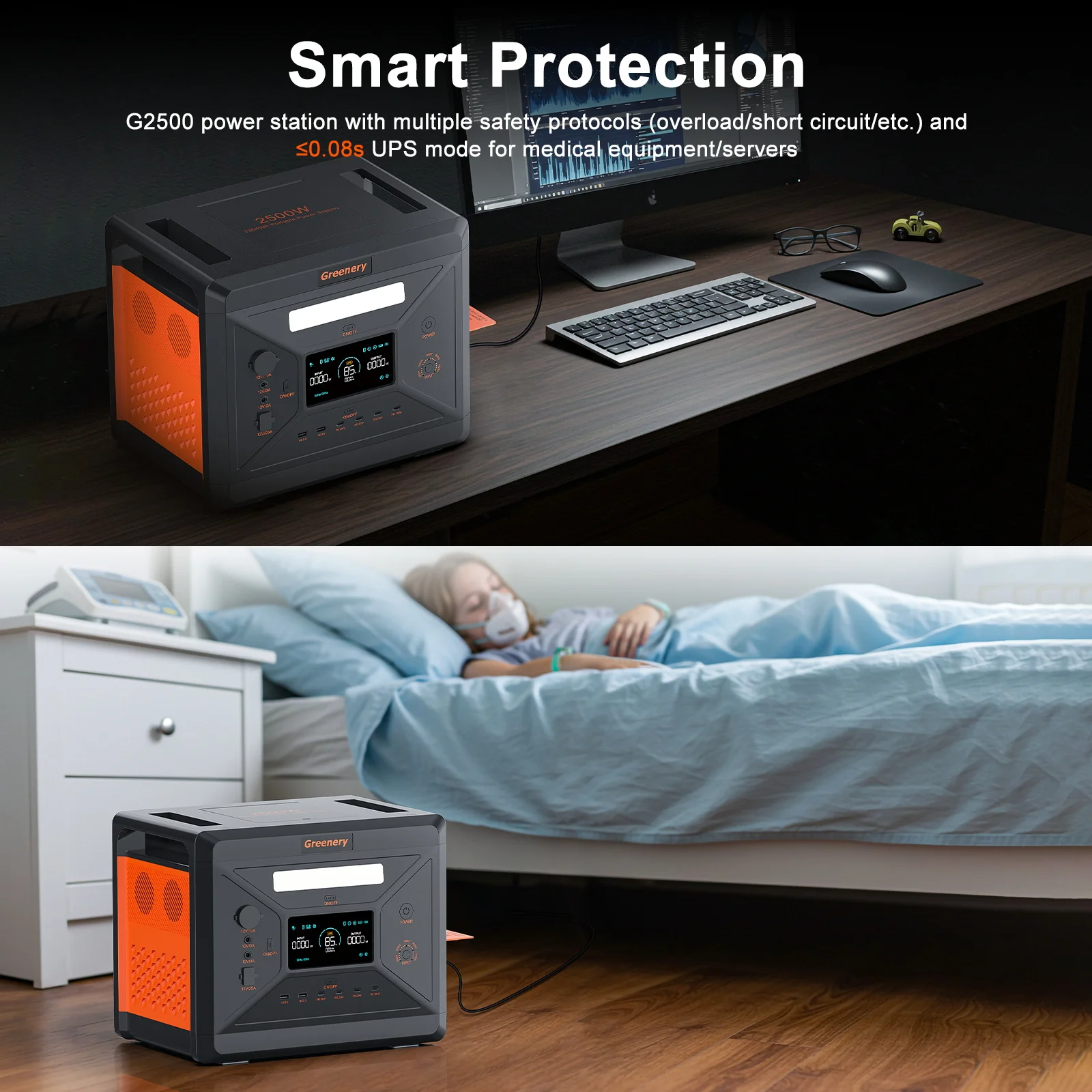 Greenery Energy Station G2500 Portable Power Accumulator Powerful Solar Charger Emergency Kit Adjustable Trolley Outdoor Camping