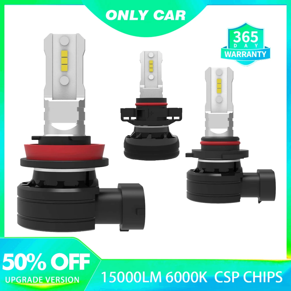 

2pcs H8/H9/H11 9006 HB4 9005 HB3 H10 LED Fog Light Bulbs 5000 Lumens 6000K Car Fog Lamp Bulbs Bright LED Auto Fog Light