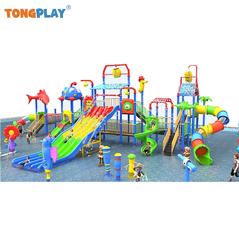 Amusement Water Park Water Play Equipment Commercial Kids Water Pool Slide Outdoor Playground Equipment