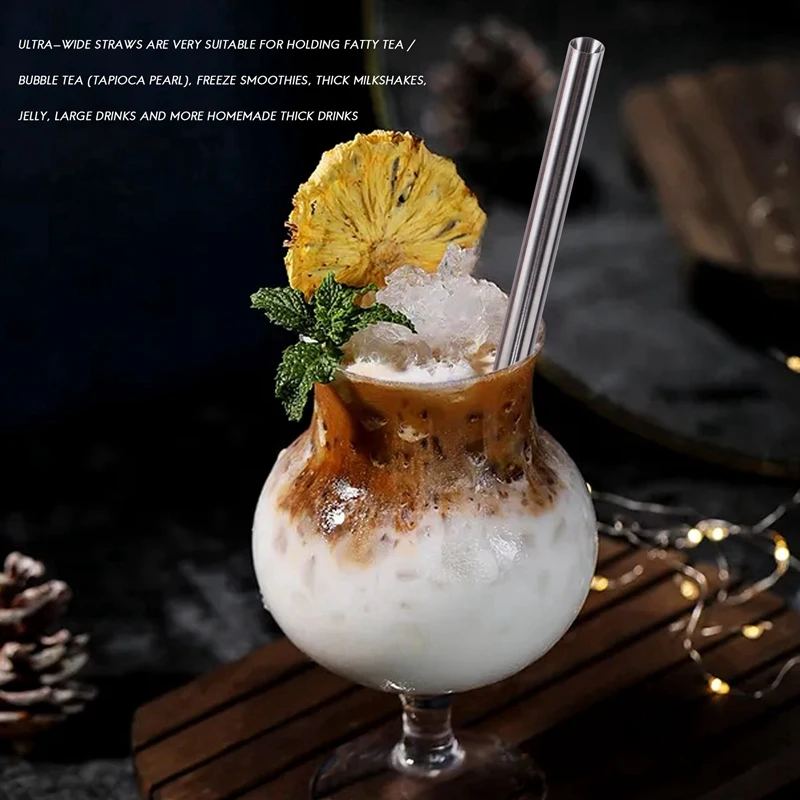 Abrw-canudos bebendo reutilizáveis-panelas largas boba canudos smoothie bolha chá milkshakes canudos com escova de limpeza, saco de transporte