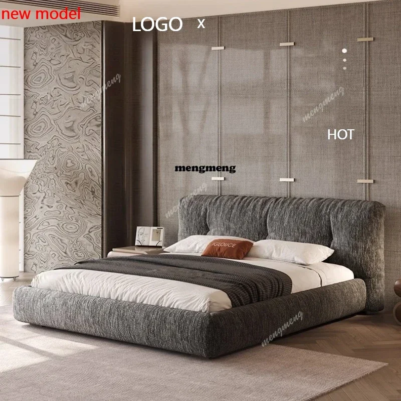 

H132 Luxury Chenier Italian Minimalism Double Bed King Size Beds Full Bed With Mattress Marriage Bed 180x200cm Can Be Customized