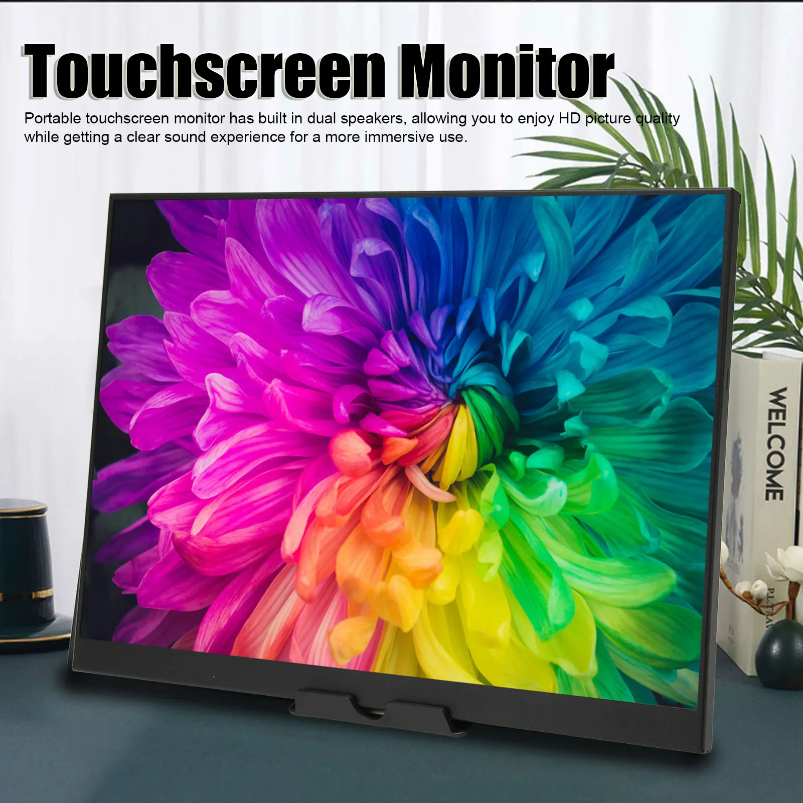 

Portable Display Screen 60Hz Touchscreen Monitor 16 Inch HD 1920x1200 Metal Shell Built in Dual Speakers Type C for Office