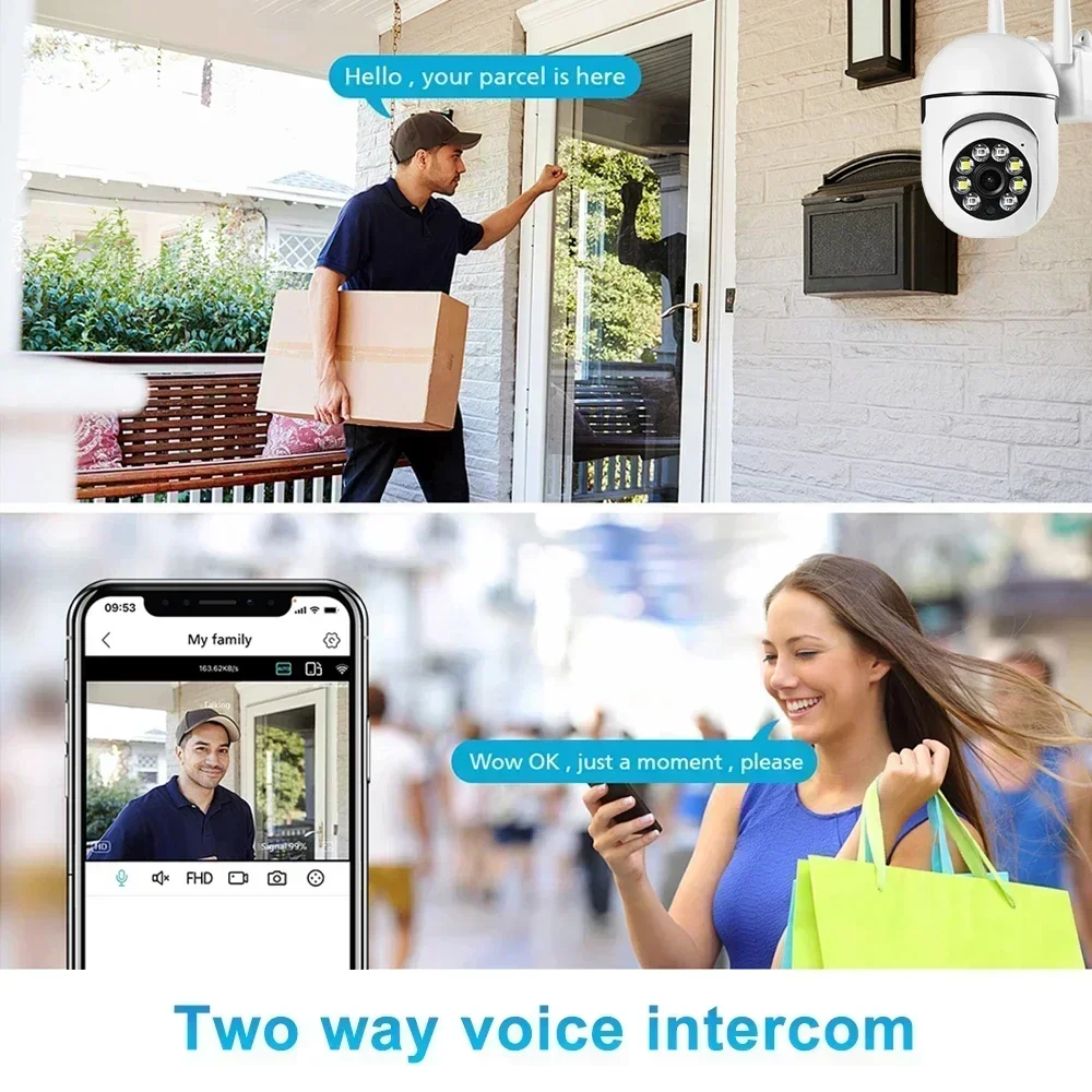 Cámara IP WiFi 2.4G 360 °   Monitor antirrobo giratorio, cámara de vigilancia de seguridad, seguimiento automático, Audio bidireccional, cámara para