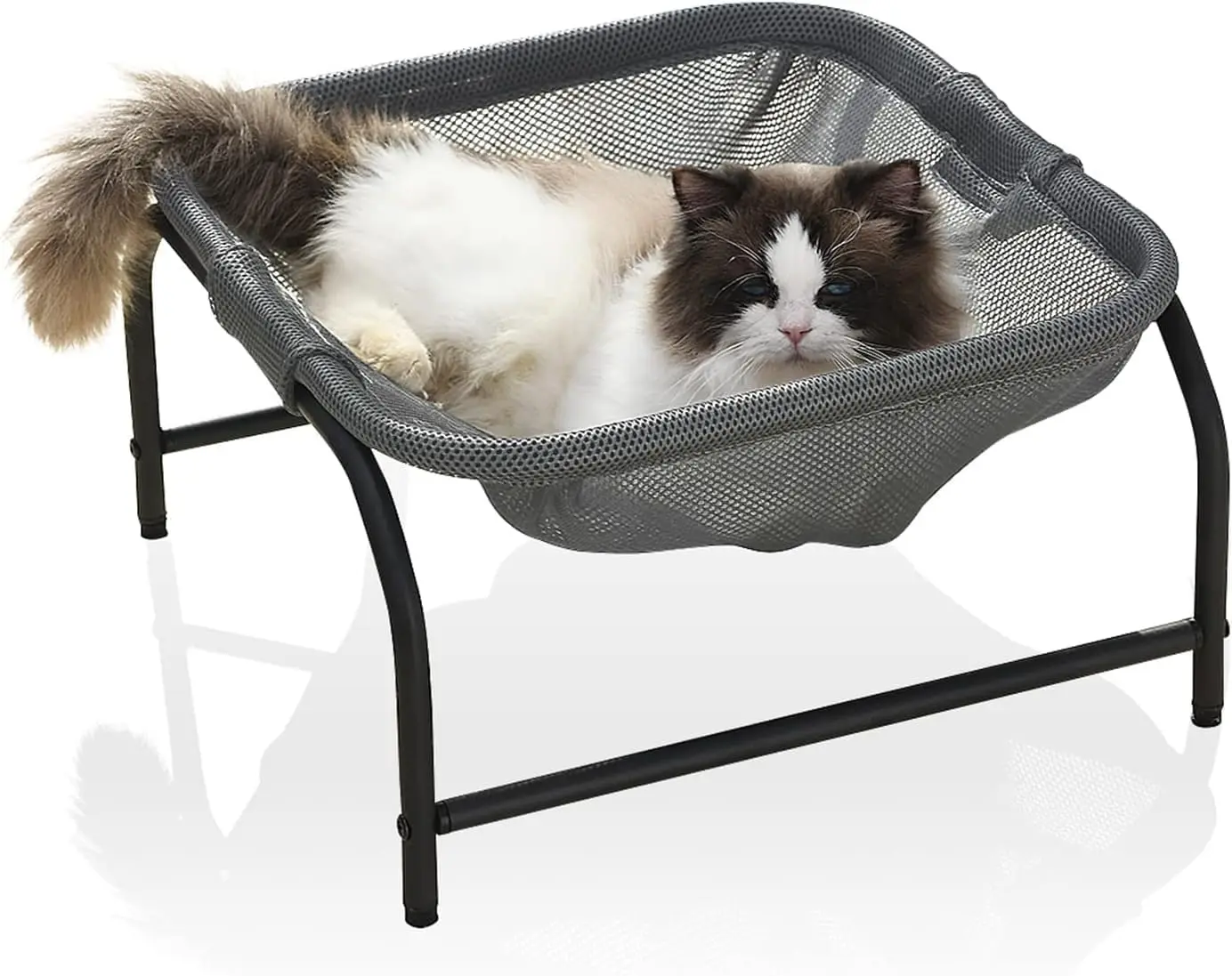 

Cat Hammock Bed for Big Cats - Square, Free-Standing - Stable, Detachable Frame - Washable - Indoor/Outdoor Use