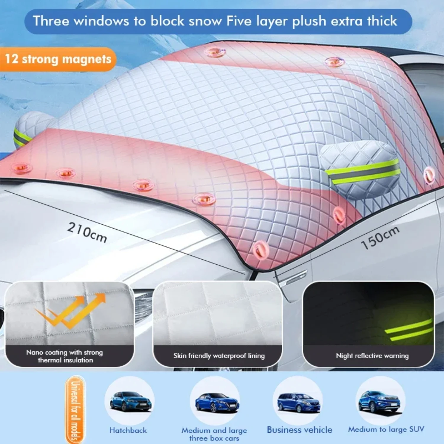 Ultimate Premium Waterproof Anti Ice Car Snow Cover - Superior Windshield Sunshade for Top Front Windscreen, Providing Unbeatabl