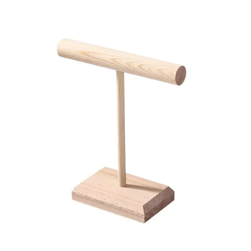 Holz-Schmuckständer zur Aufbewahrung und Präsentation von Armbändern, Ketten und Uhren, T-Bar-Organizer, Stabiler Ständer, Schmuck-Display, Armband-Display-Ständer – Detail 5
