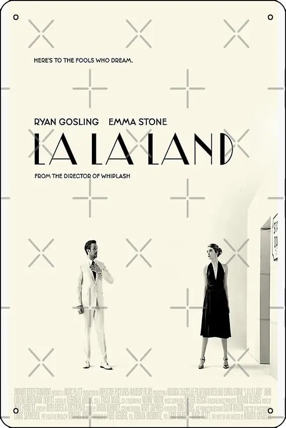 la la land movie Poster Metal Tin Sign 12 X 8 Inch Funny Man Cave Home Office Bar Decor