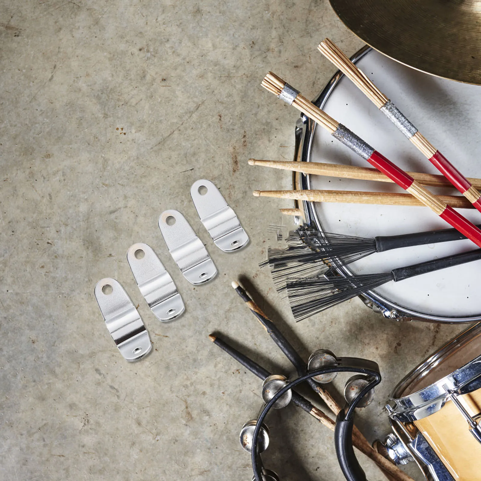 

10 Pcs Drum Kit Accessories Bass Clamp Ethereal Hardware Part Iron Pedal Stopper