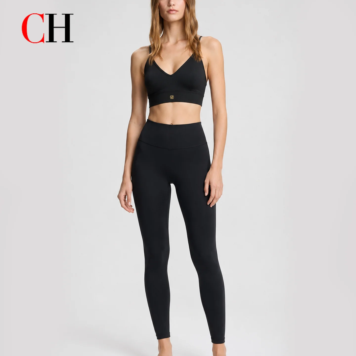 CH Women Seamless Yoga Set Sports Bra High Waist Leggings Gym Workout Fitness Activewear Stretchy Training Suit