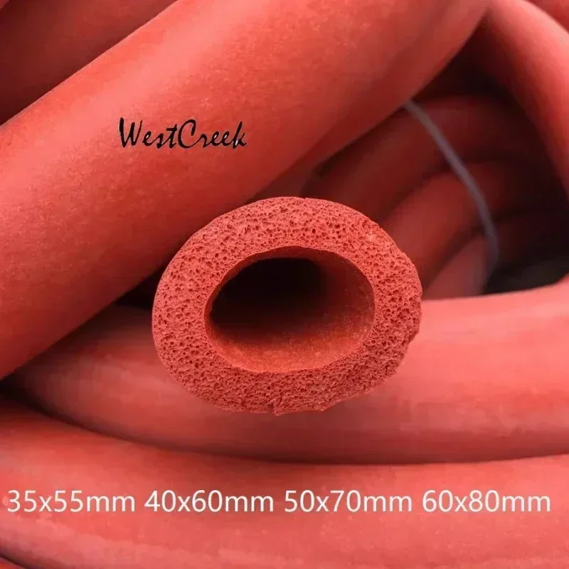 WESTCREEK 40 50 60mm ID L1m Silicone foam round tube foaming silica gel pipe expanding foam Insulated Silicon hose Sponge casing