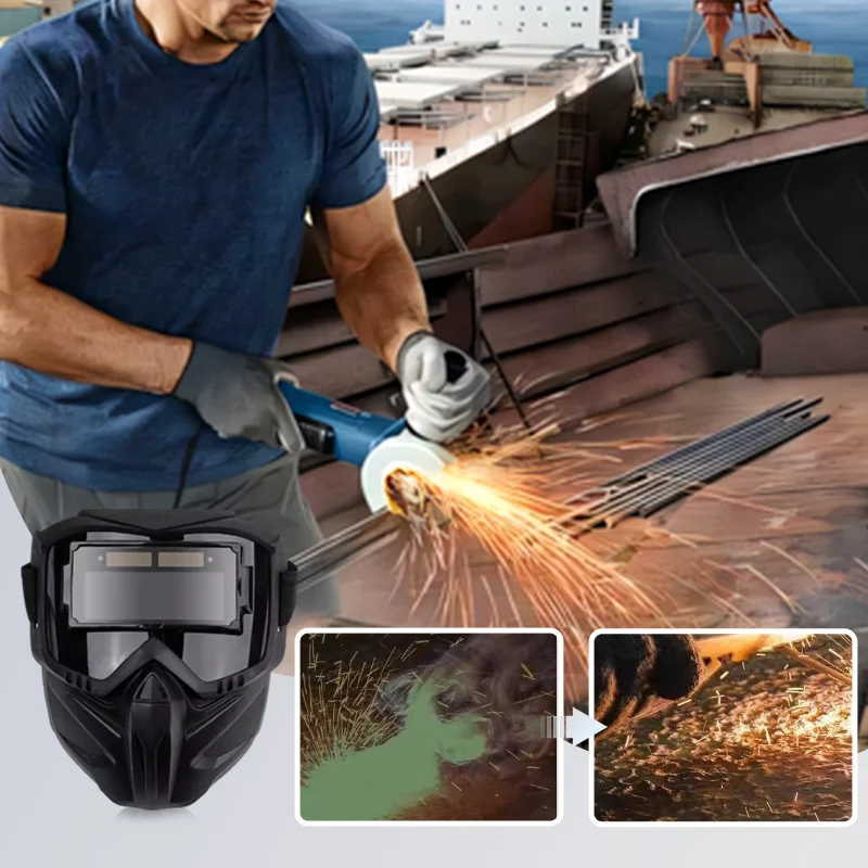

Auto Darkening Welding Glasses Work Protective Equipment Face Protector Adjustable Band Impact Resistant Welder Mask Cover