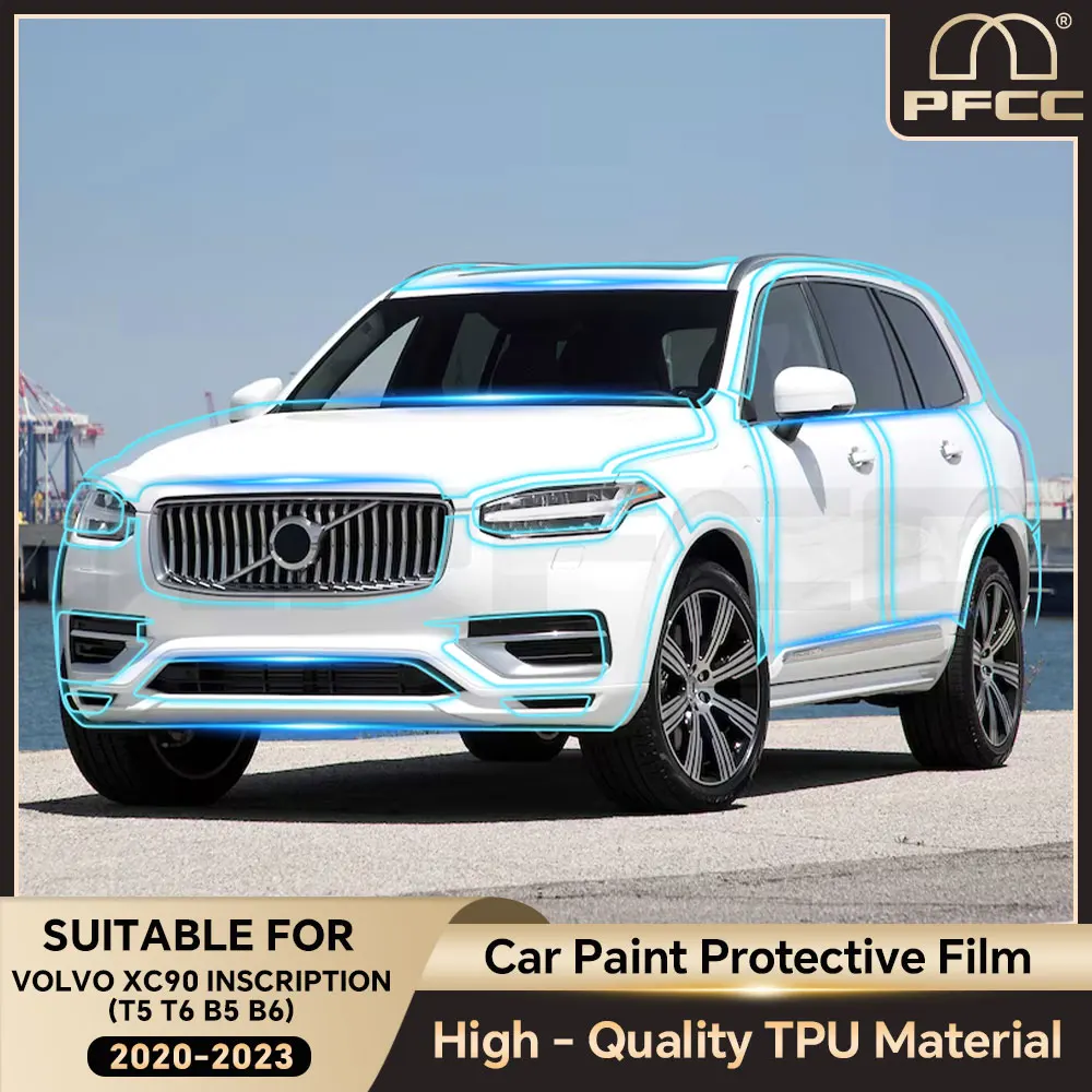 PFCC for Volvo XC90 INSCRIPTION 2020-2023 T5 T6 B5 B6 2020-23 Transparent Pre Cut PPF Paint Protection Film TPU Clear Sticker