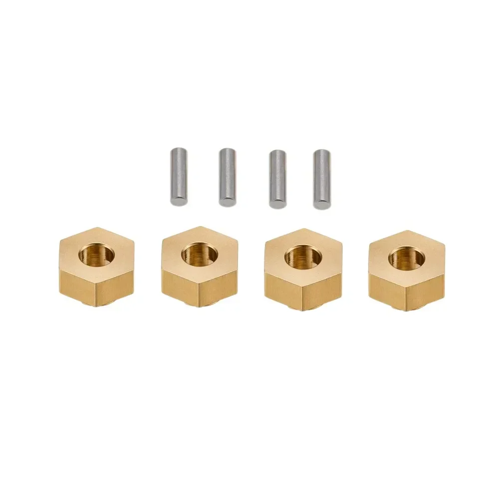 4Pcs Heavy Duty Brass Wheel Hex Adapter Balance Weight for AXIAL SCX24 90081 Upgrades 1/24 RC Crawler Car Parts